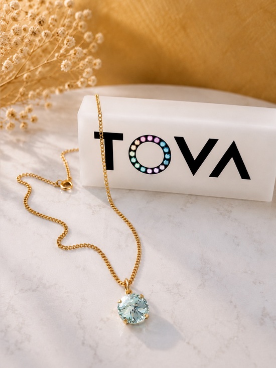 Jewelry - TOVA Talia mint stone Gold Necklace